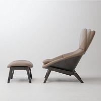 Contemporary armchair LAGOOSE fabricleatherash