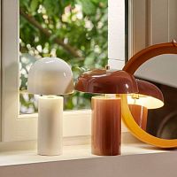 Table lamp Namekobrushed brassporcelaincontemporary