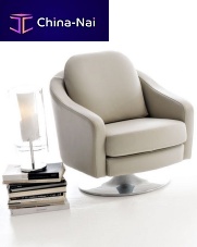 Contemporary armchair BOARIOleathercentral baseswivel