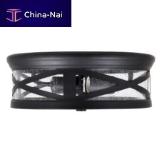 Traditional ceiling light WELLESLY SEED DRUMroundglassmetal
