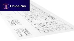 Solid Surface table top integrated touch keyboard