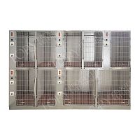 5-compartment veterinary cage GAANE001two-levelstainless steel