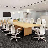 Contemporary boardroom table EXECUTIVEwoodenmetal basewooden base