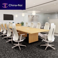Contemporary boardroom table EXECUTIVEwoodenmetal basewooden base
