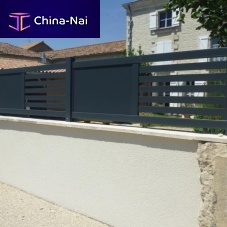 Fence with panels Ajourelouveredwith barsresidential