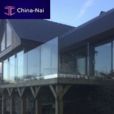 Glass railing FRAMELESSwith panelsoutdoorfor patio