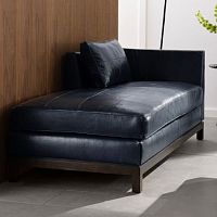Contemporary daybed EDMONDleatherwoodenash base
