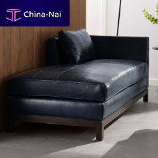 Contemporary daybed EDMONDleatherwoodenash base