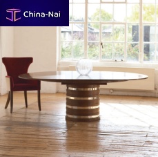 Contemporary table BARRAMUNDIwoodenroundextending