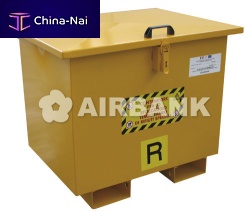 Steel waste container 250l -500l - 815lfor hazardous wastewith lid