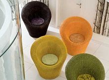 Contemporary armchair GIADArattanwickercentral base