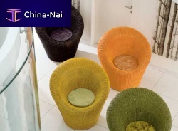 Contemporary armchair GIADArattanwickercentral base
