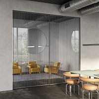 Interior door RI-TRAIT 8Bsecurity glassanodized aluminumsliding
