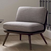 Scandinavian design fireside chair SPINE LOUNGE fabricleatheroak
