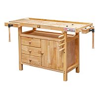 Wooden carbenters bench WB138C 3-drawerwith compartments