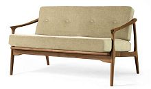 Traditional sofa T-100 fabricbeigewalnut