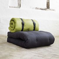 Contemporary fireside chair BUCKLE-UPleatherbedfuton
