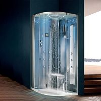 Multi-function shower cubicle TEMPOsteamwaterfallglass