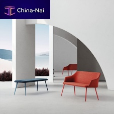 Contemporary upholstered bench KEDUAfabricmetal basewith backrest