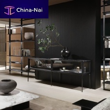 Contemporary sideboard AIKOelmnickelglass