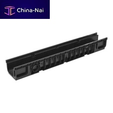 Drainage channel with grating TAURUS 130high-density polyethylene (HDPE)for public spacesfor airport