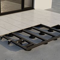 Thermo-lacquered aluminum raised access floor structure STRUCTURAL® CERAMhigh-resistancefor patioadjustable