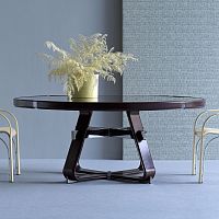Contemporary dining table ANTIMOtempered glasssmoked glassleather