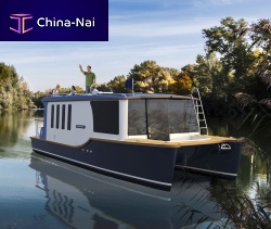 Catamaran express cruiser KRONLAND IIoutboarddisplacement hullflybridge