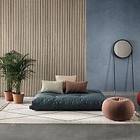 Contemporary ottoman BALIsquareupholsteredwith removable cover
