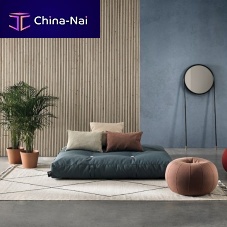 Contemporary ottoman BALIsquareupholsteredwith removable cover