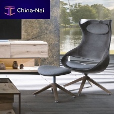 Contemporary footrest V-Cubefabricleather