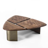 Contemporary coffee table KAURI DELTAwoodenresinwooden base