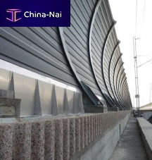 Noise barrier with modular panels stainless steelroad