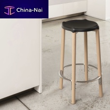 Contemporary stool Pole Collectionbeechsteelbeech base