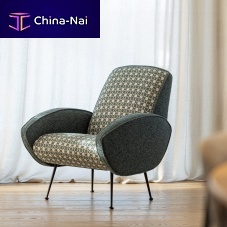 Contemporary armchair PUCCI fabricbirchwith removable cushion