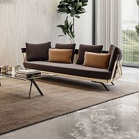 Contemporary sofa E LA NAVE VA / 02Bfabricleatherbrown
