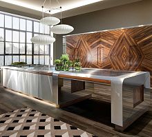 Contemporary kitchen METROPOLITAN wood veneerisland