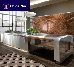 Contemporary kitchen METROPOLITAN wood veneerisland