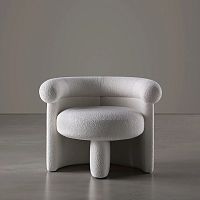 Contemporary armchair JEANETTEfabricleatherwooden