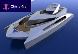 Power catamaran luxury super-yacht Design Industria 110'cruisingwheelhousedisplacement hull