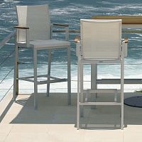 Contemporary bar chair Aura CarverpoolsideTextilene®aluminum base