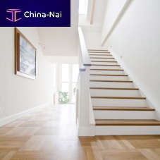 Straight staircase oak stepwooden framecontemporary