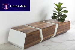 Contemporary bench BOXCAR woodenwithout backrestwithout armrests