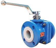 Floating ball valve AKH2A leverflangePFA-lined