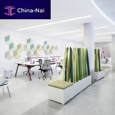 Reception area bench PRdesignwoodenfabric