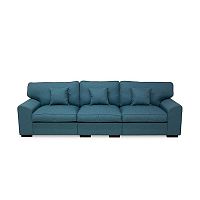 Contemporary sofa Annafabricbluewooden base