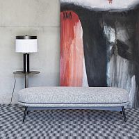 Contemporary upholstered bench OLTREMAREfabricpainted metal baseMDF