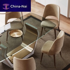 Contemporary chair Enzoliving roomfabricwalnut base