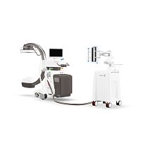 Mobile C-arm alien Xwith flat panel detectorwith video columnwith integrated video monitor