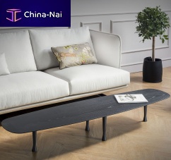 Contemporary coffee table walnutashwalnut base